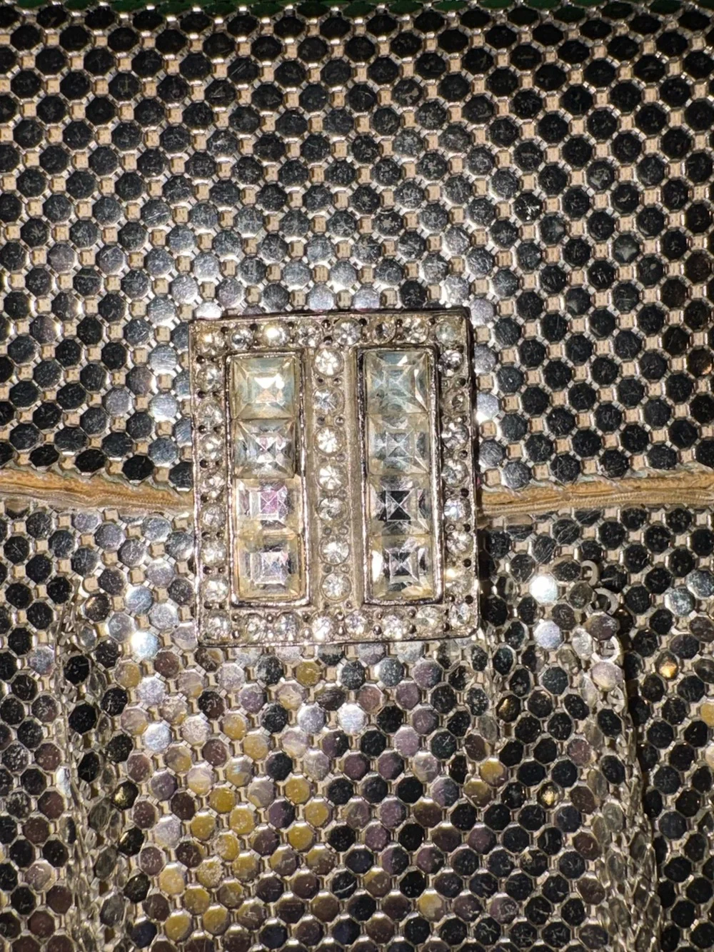 Whiting & Davis Silver Mesh Purse Handbag Evening Clutch in Metallic Sylver